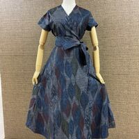大島紬からのカシュクールワンピース