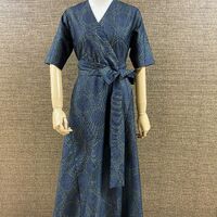 大島紬カシュクールワンピース