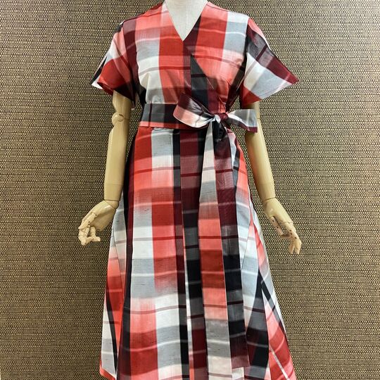 紬カシュクールワンピース