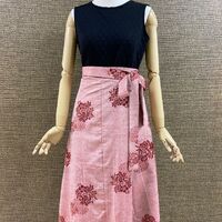 紬リメイク巻きスカート