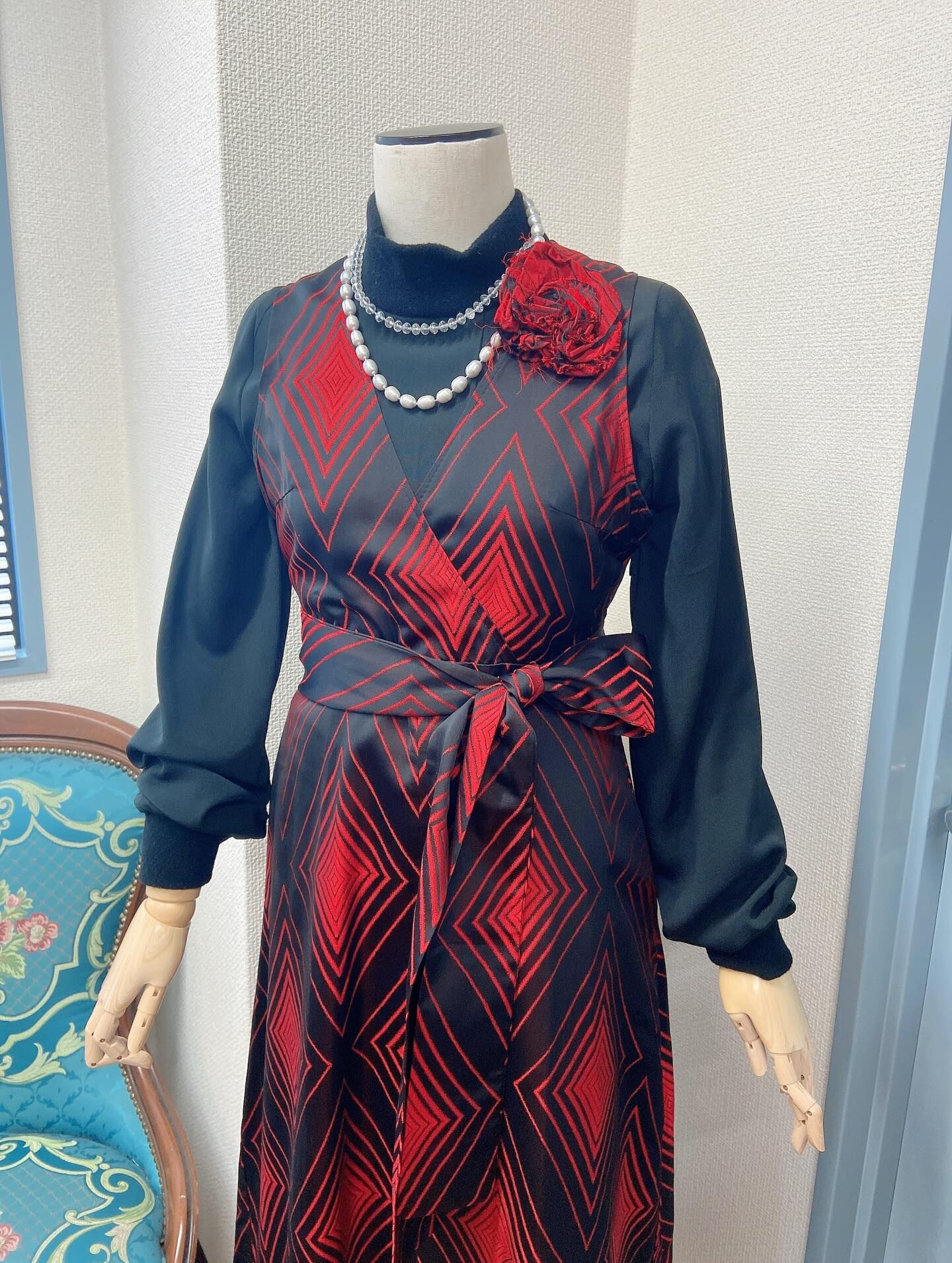 道行のお着物からのカシュクールワンピース👗