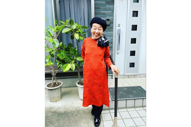 84歳の着物リメイクワンピース