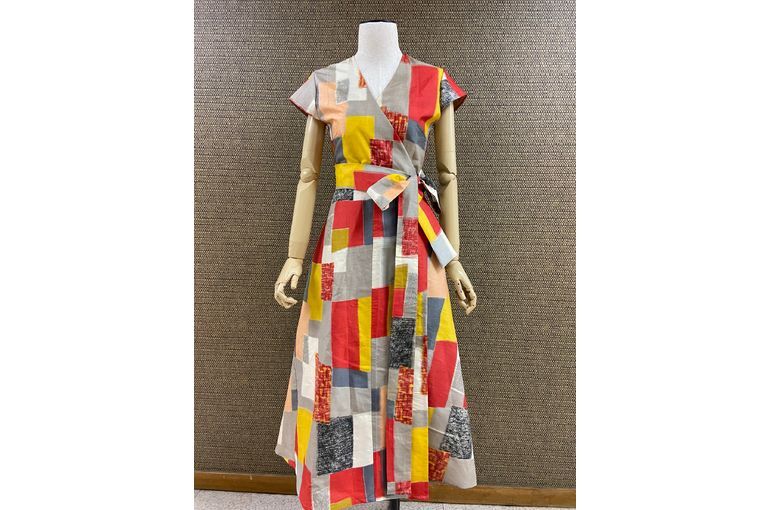 着物リメイクカシュクールワンピース