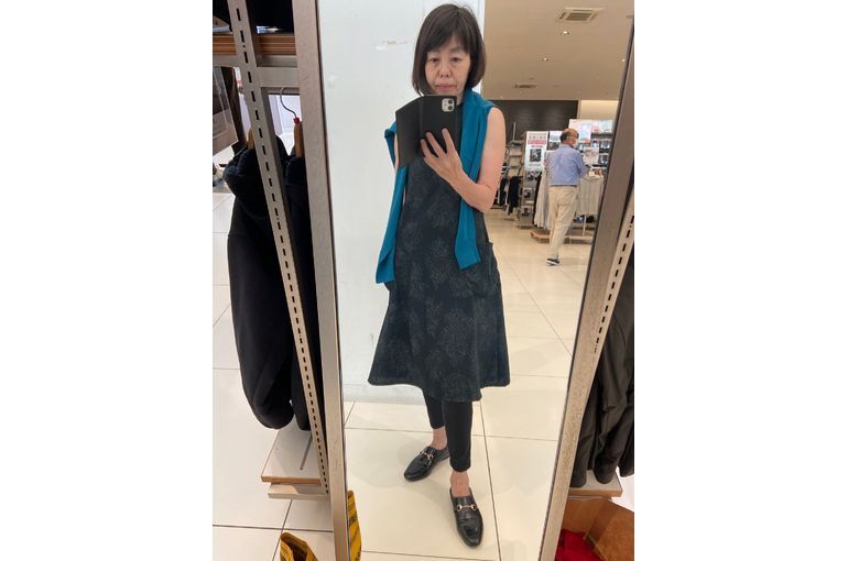 着物リメイクにカーディガン