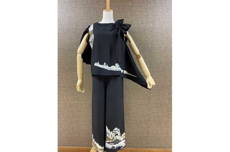 着物リメイクパンツセット