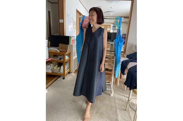 大島紬ワンピース