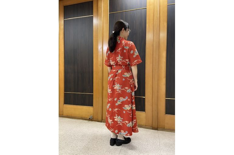 着物リメイクシャツワンピース