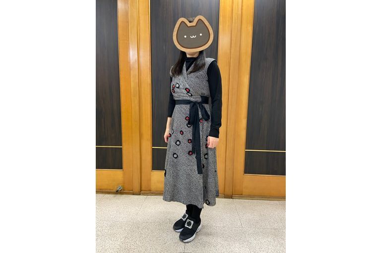 絞りカシュクールワンピース